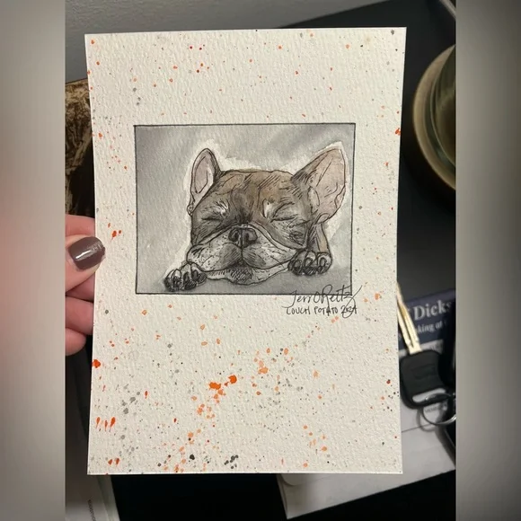 CUSTOM Watercolor and Pen Pet Portrait 5x7 - Picture 10 of 14